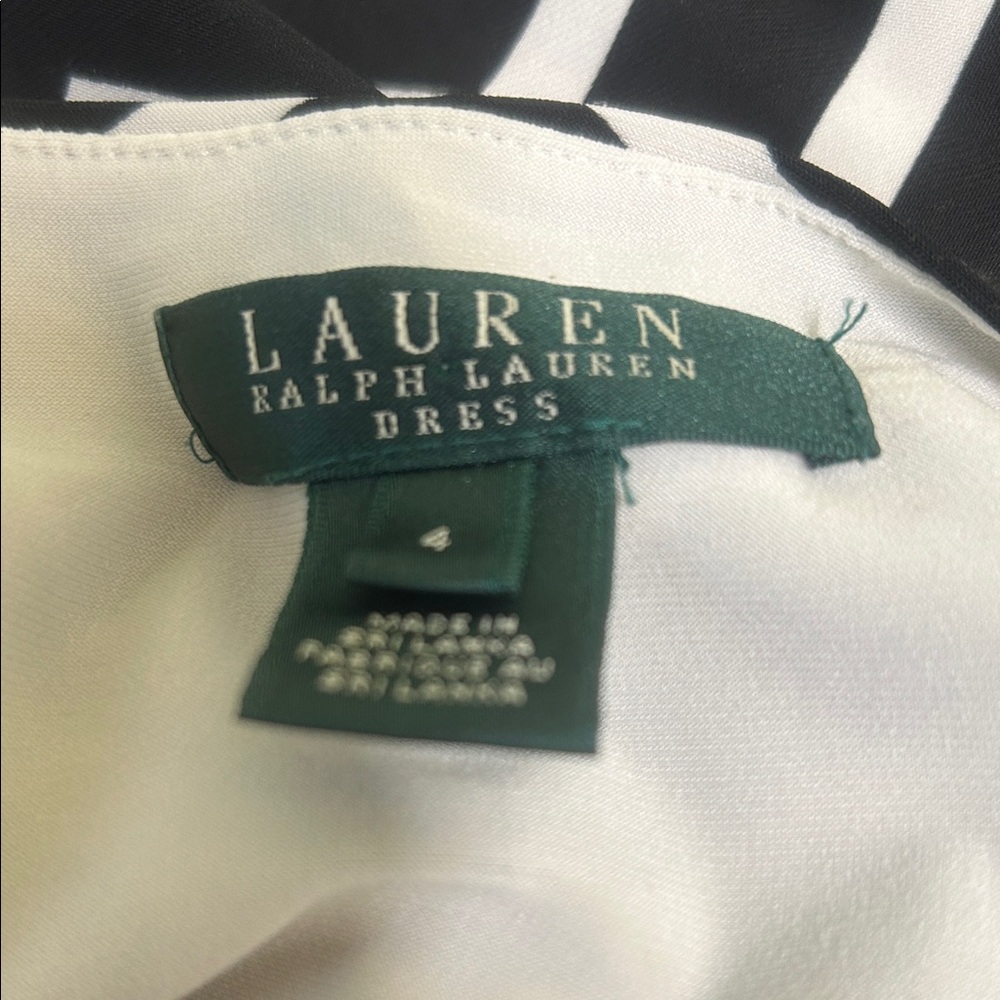 Lauren Ralph Lauren Chevron Patterned Black and White Stretchy Dress Size 4 - Picture 2 of 6